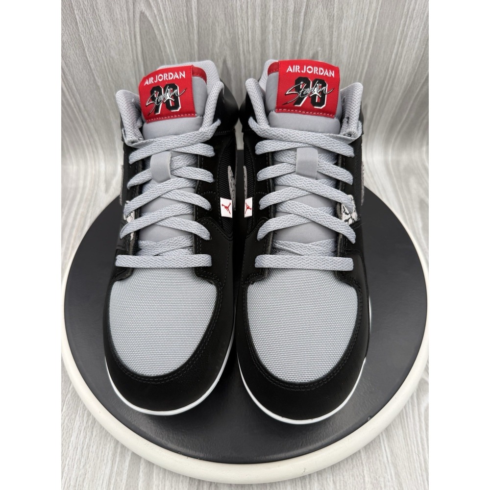 Nike Air Jordan Stadium 90 Mens Sz 10.5 Black Cement Football Cleats HQ0210-060 - Picture 3 of 10